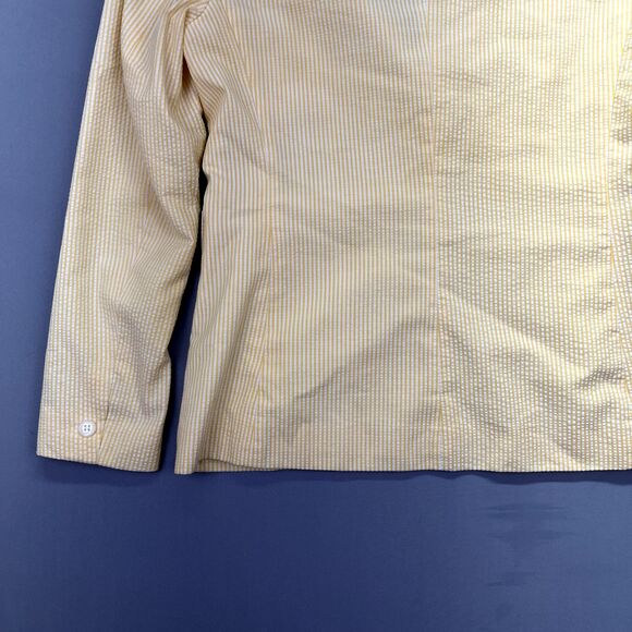 Women's Size 6/7 Blazer Gray Vintage Made In Japan Yellow Striped - Picture 11 of 13